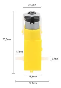 Motor Dc 3v A 6v Caixa De Redução E Eixo Duplo P/ Robótica